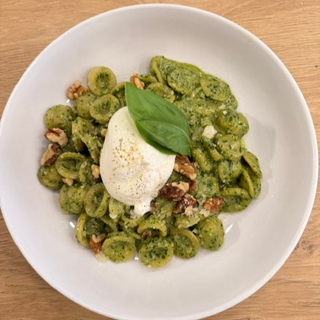 Orecchiette pesto and burrata