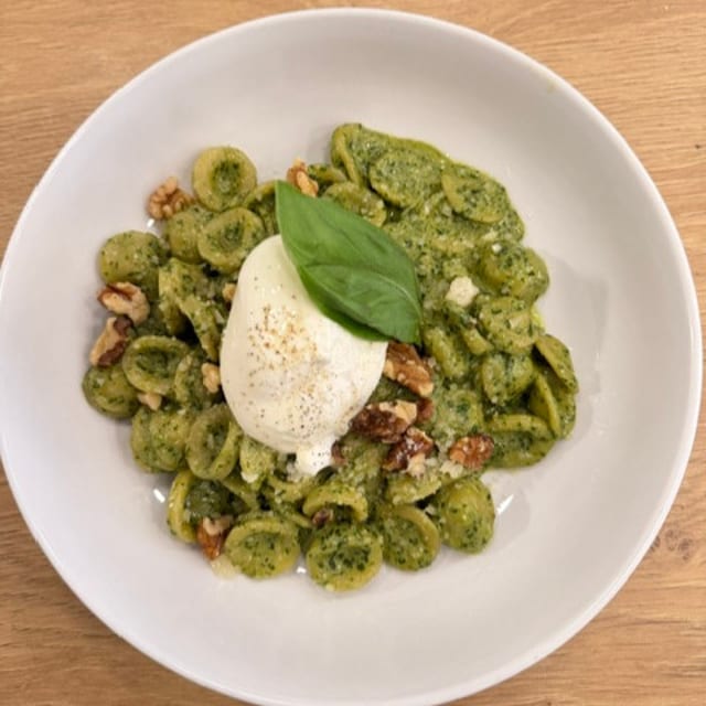 Orecchiette Pesto and Burrata.
